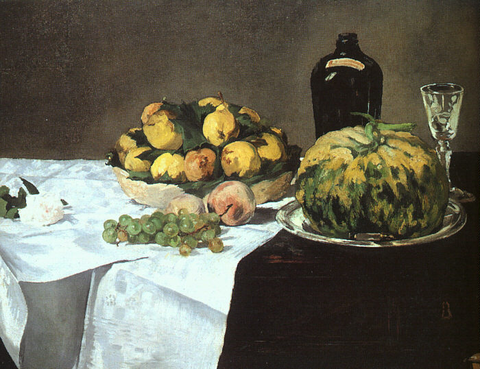 Still Life with Melon and Peaches